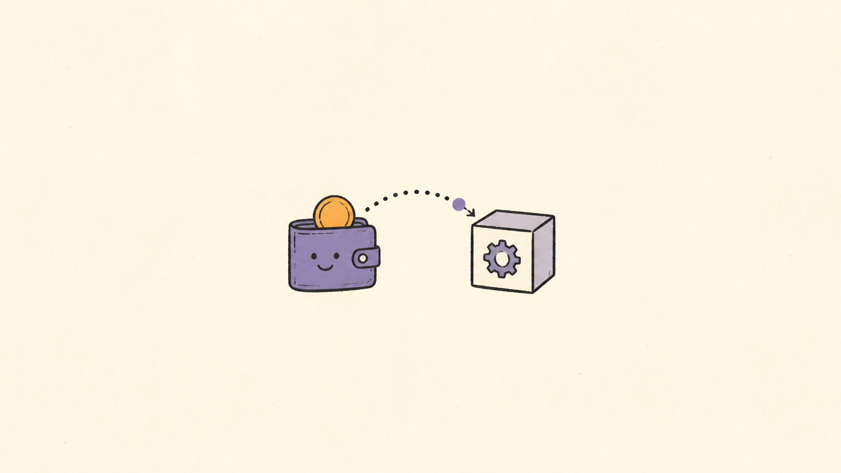 A small wallet paying for one useful digital operation